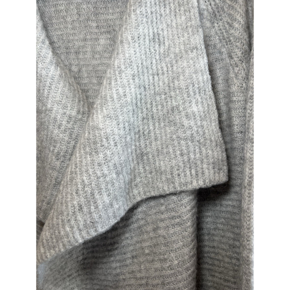 Nine West Women's Wool Blend Gray Open Cardigan Sweather Waterfall Size Large - Picture 4 of 13